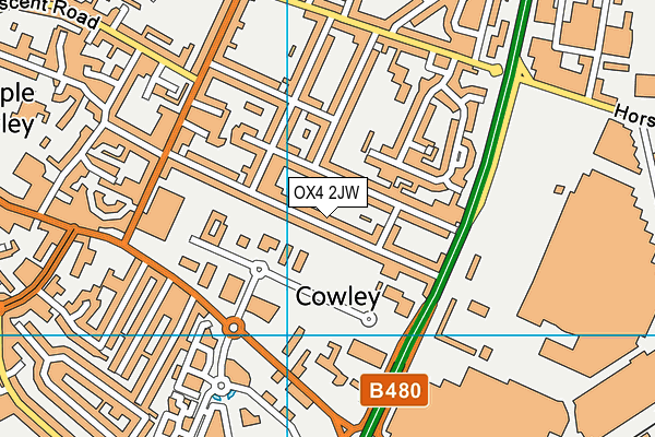 OX4 2JW map - OS VectorMap District (Ordnance Survey)