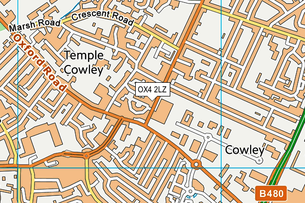 OX4 2LZ map - OS VectorMap District (Ordnance Survey)