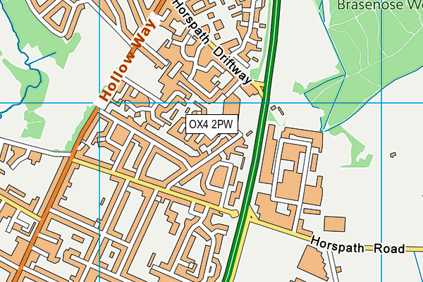 OX4 2PW map - OS VectorMap District (Ordnance Survey)