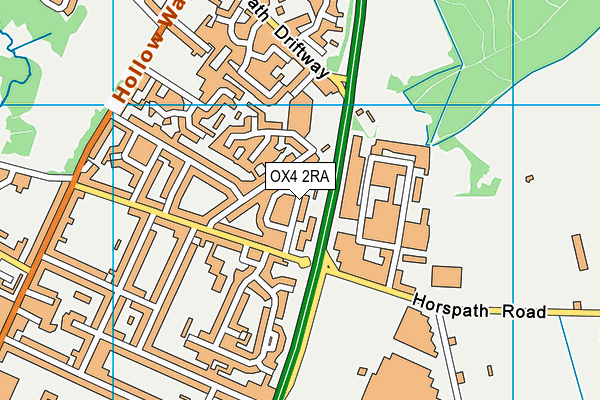 OX4 2RA map - OS VectorMap District (Ordnance Survey)