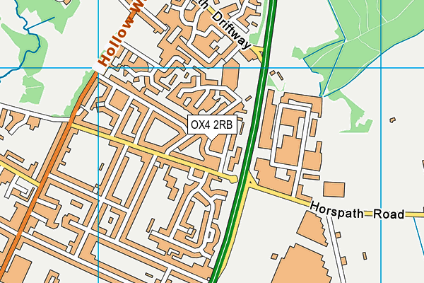 OX4 2RB map - OS VectorMap District (Ordnance Survey)