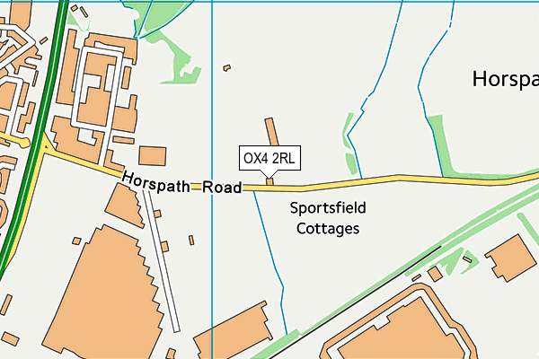 Horspath Sports Ground map (OX4 2RL) - OS VectorMap District (Ordnance Survey)