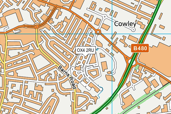 OX4 2RU map - OS VectorMap District (Ordnance Survey)