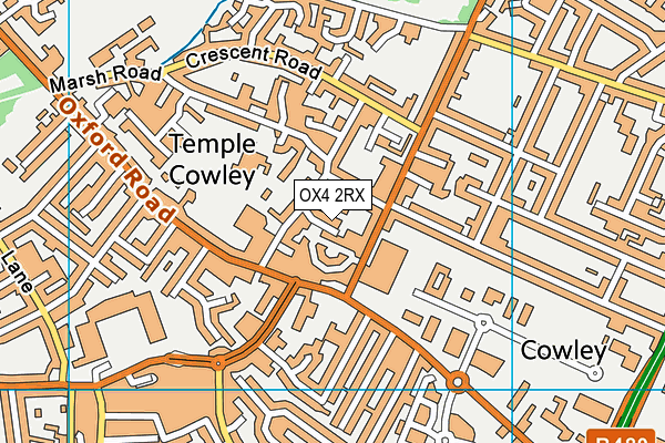 OX4 2RX map - OS VectorMap District (Ordnance Survey)