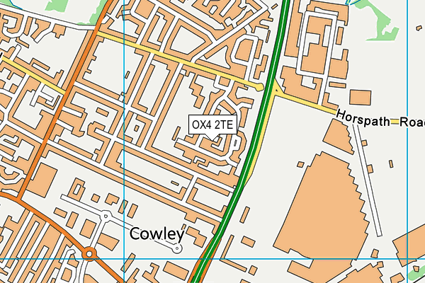 OX4 2TE map - OS VectorMap District (Ordnance Survey)