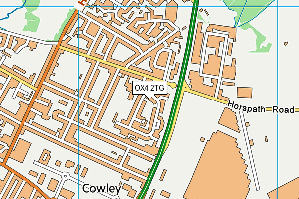 OX4 2TG map - OS VectorMap District (Ordnance Survey)