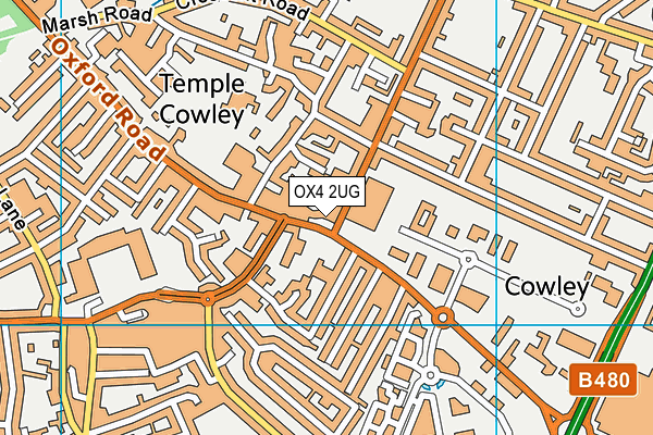 OX4 2UG map - OS VectorMap District (Ordnance Survey)