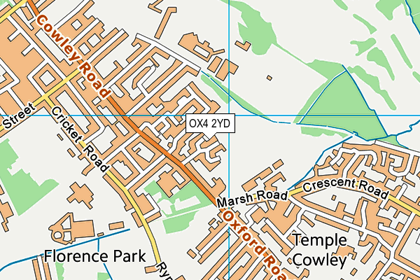 OX4 2YD map - OS VectorMap District (Ordnance Survey)