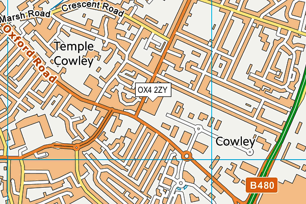 OX4 2ZY map - OS VectorMap District (Ordnance Survey)