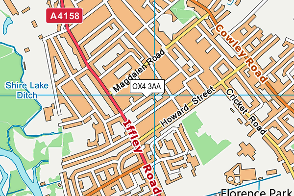 OX4 3AA map - OS VectorMap District (Ordnance Survey)