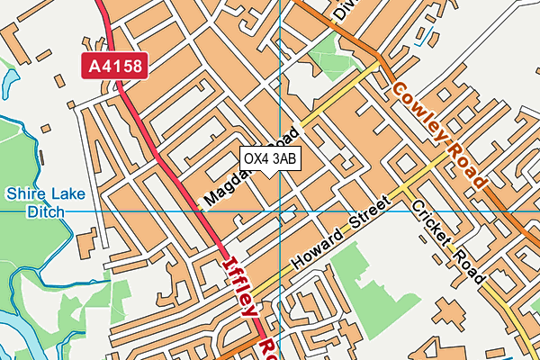 OX4 3AB map - OS VectorMap District (Ordnance Survey)