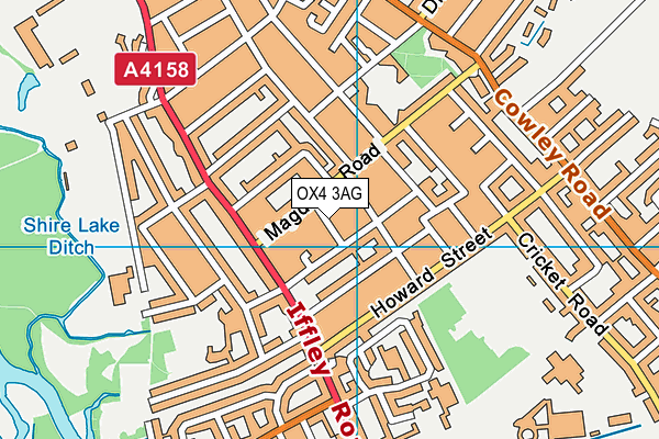 OX4 3AG map - OS VectorMap District (Ordnance Survey)