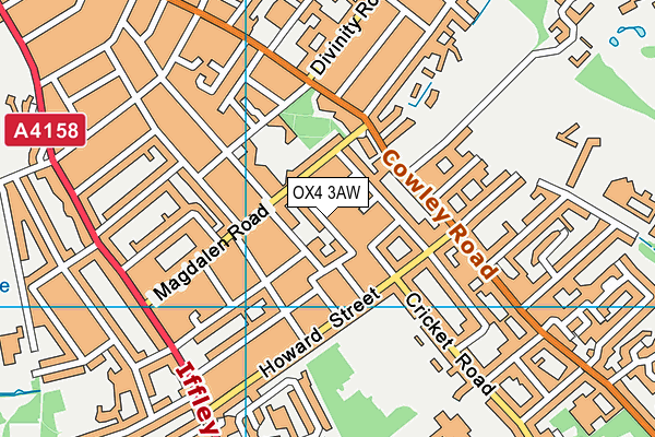 OX4 3AW map - OS VectorMap District (Ordnance Survey)