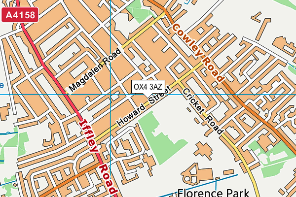 OX4 3AZ map - OS VectorMap District (Ordnance Survey)