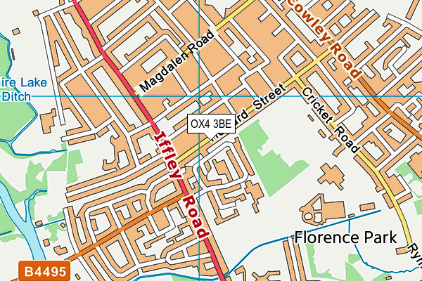 OX4 3BE map - OS VectorMap District (Ordnance Survey)