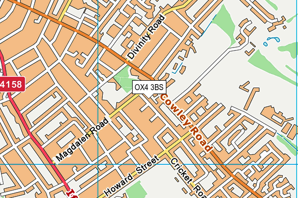 OX4 3BS map - OS VectorMap District (Ordnance Survey)