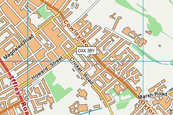 OX4 3BY map - OS VectorMap District (Ordnance Survey)