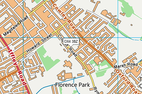 OX4 3BZ map - OS VectorMap District (Ordnance Survey)