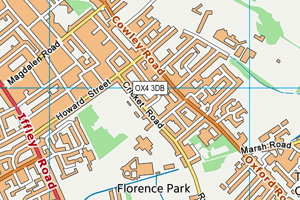 OX4 3DB map - OS VectorMap District (Ordnance Survey)