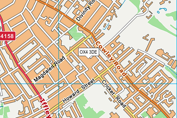 OX4 3DE map - OS VectorMap District (Ordnance Survey)