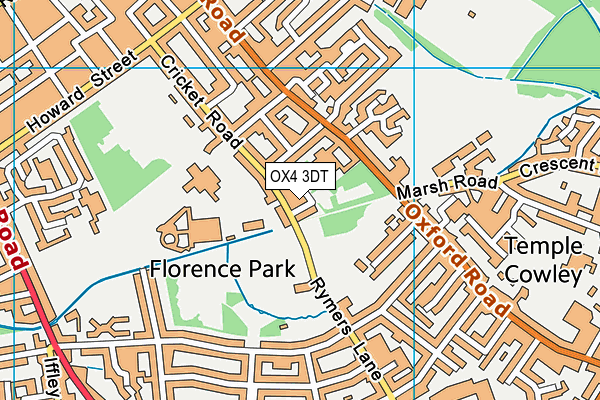 OX4 3DT map - OS VectorMap District (Ordnance Survey)