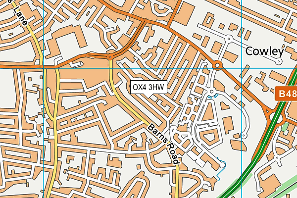 OX4 3HW map - OS VectorMap District (Ordnance Survey)