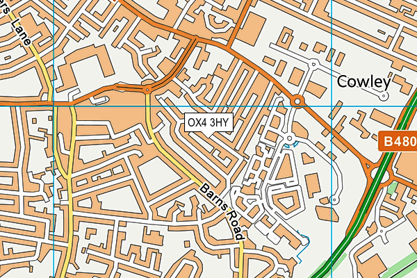 OX4 3HY map - OS VectorMap District (Ordnance Survey)