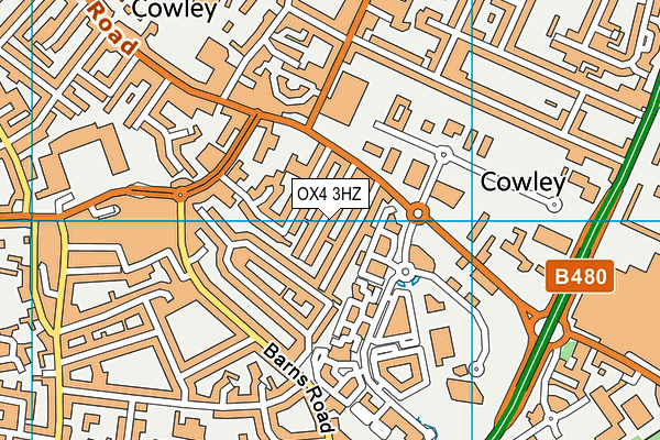 OX4 3HZ map - OS VectorMap District (Ordnance Survey)