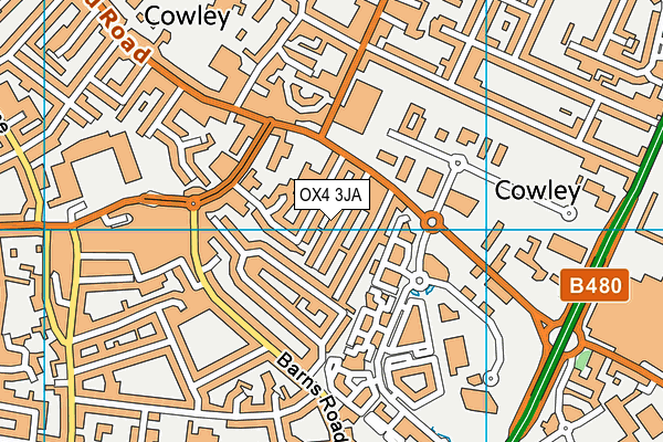 OX4 3JA map - OS VectorMap District (Ordnance Survey)