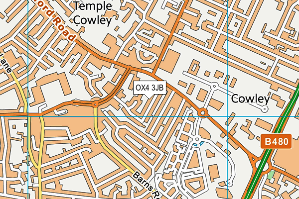 OX4 3JB map - OS VectorMap District (Ordnance Survey)