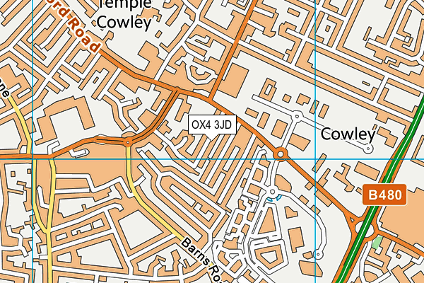 OX4 3JD map - OS VectorMap District (Ordnance Survey)