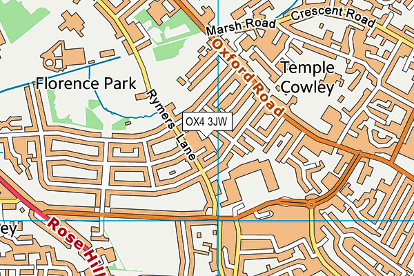 OX4 3JW map - OS VectorMap District (Ordnance Survey)