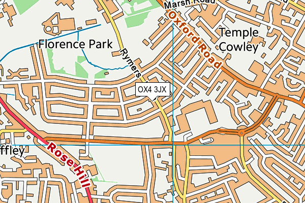 OX4 3JX map - OS VectorMap District (Ordnance Survey)