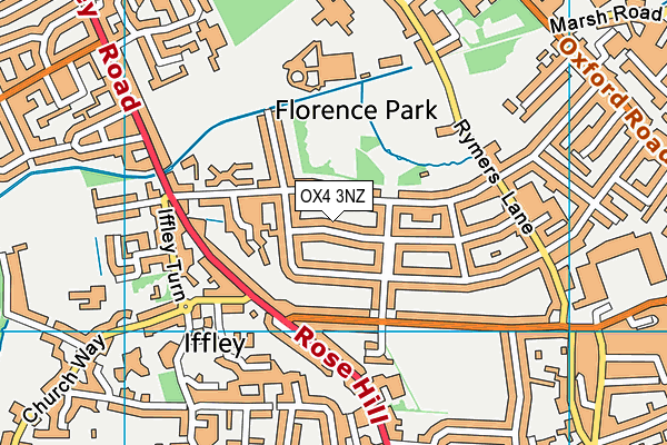 OX4 3NZ map - OS VectorMap District (Ordnance Survey)