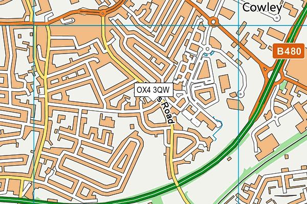 OX4 3QW map - OS VectorMap District (Ordnance Survey)