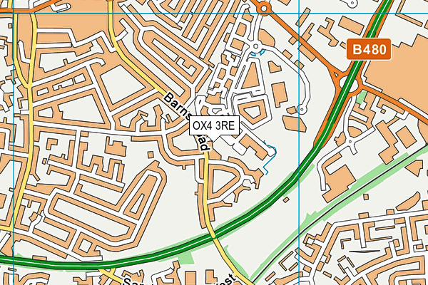 OX4 3RE map - OS VectorMap District (Ordnance Survey)