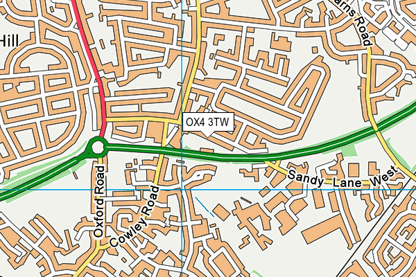 OX4 3TW map - OS VectorMap District (Ordnance Survey)