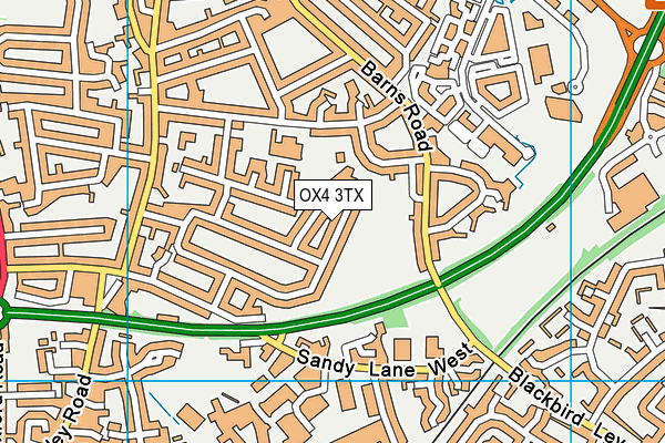 OX4 3TX map - OS VectorMap District (Ordnance Survey)