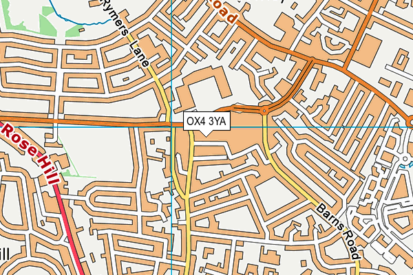 OX4 3YA map - OS VectorMap District (Ordnance Survey)