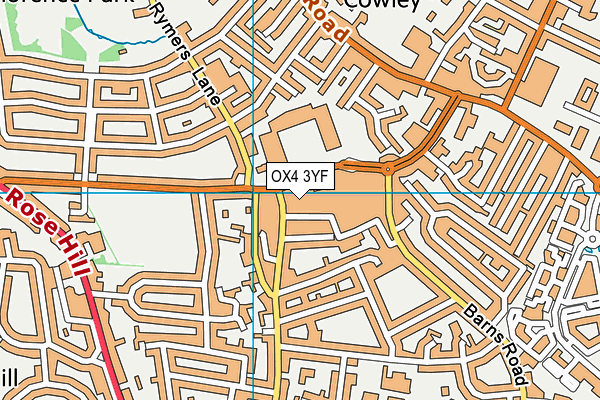 OX4 3YF map - OS VectorMap District (Ordnance Survey)