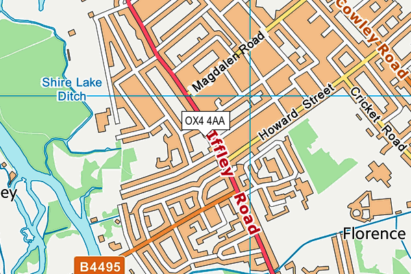 OX4 4AA map - OS VectorMap District (Ordnance Survey)