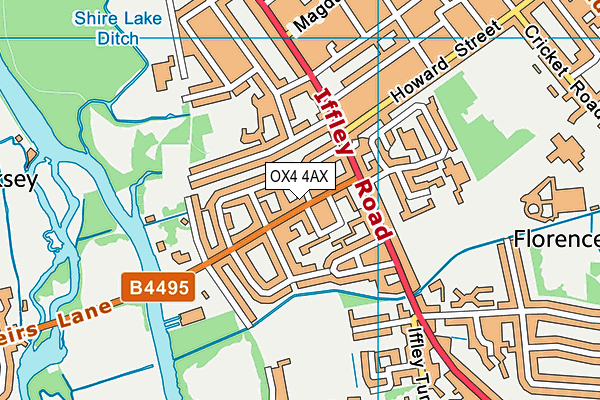 OX4 4AX map - OS VectorMap District (Ordnance Survey)