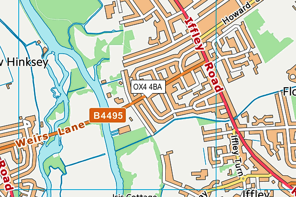 OX4 4BA map - OS VectorMap District (Ordnance Survey)
