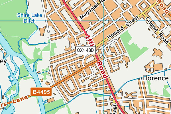 OX4 4BD map - OS VectorMap District (Ordnance Survey)