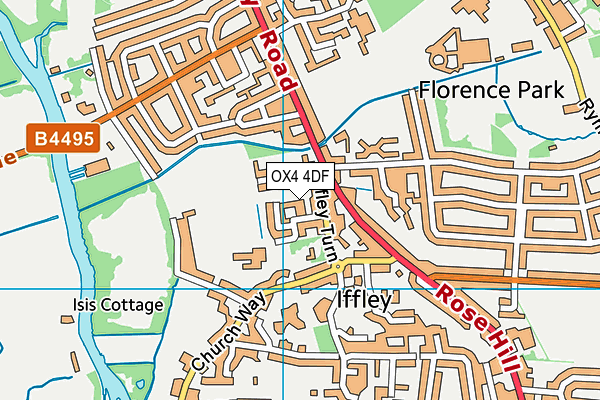 OX4 4DF map - OS VectorMap District (Ordnance Survey)