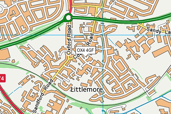 OX4 4GF map - OS VectorMap District (Ordnance Survey)