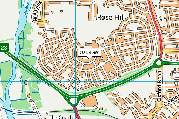 OX4 4GW map - OS VectorMap District (Ordnance Survey)