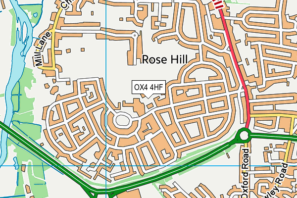 Rose Hill Recreation Ground map (OX4 4HF) - OS VectorMap District (Ordnance Survey)
