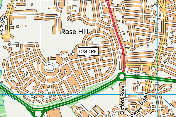 OX4 4RE map - OS VectorMap District (Ordnance Survey)