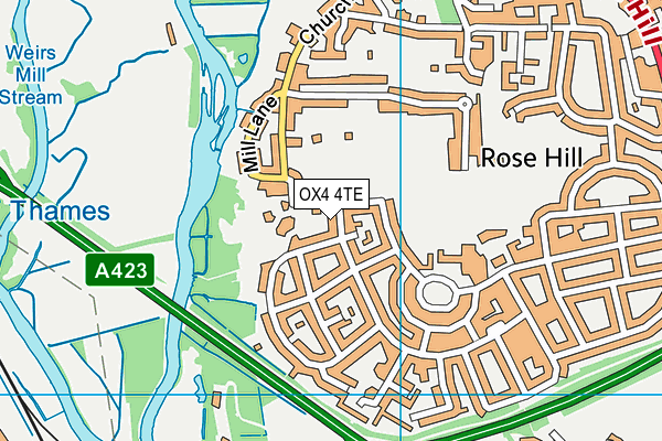 OX4 4TE map - OS VectorMap District (Ordnance Survey)